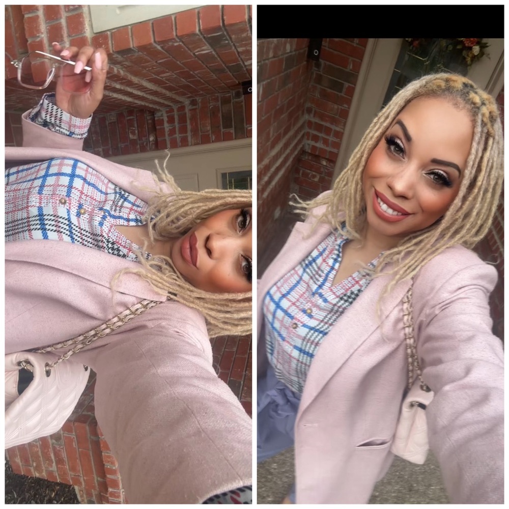 Long Sleeve Plaid Blouse-B